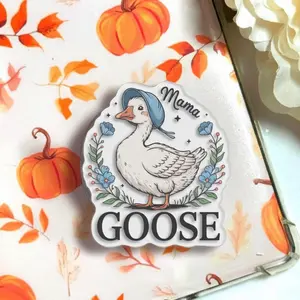 Mama Blue Goose Floral Magsafe Phone Grip - Magnetic Pop Socket & Kickstand - Cute Gift for Moms