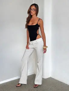KITTIE PANT - IVORY STRIPE KITTIE PANT - IVORY STRIPE