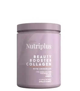 Nutriplus Beauty Booster Collagen with Chocolate - 10g Hydrolyzed Collagen I II III, 100mg Hyaluronic Acid, 11g Protein, 50mg Vitamin C for Skin Elasticity & Joint Health