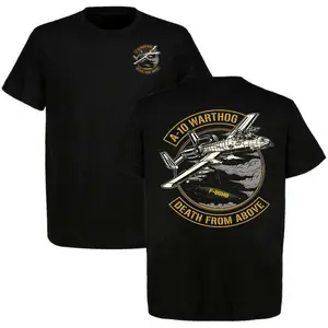 A-10 Warthog Death From Above Tee, F-Bomb Fighter Jet Shirt, Black Air Force Military Tee, Pilot Aviation Gift, Thunderbolt Warplane Veteran