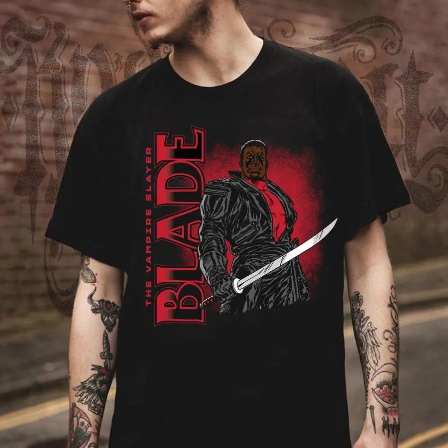 Blade Short Sleeve Graphic T-Shirt - Black TV Show & Movie Inspired Tee HGC04811