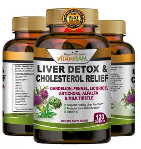 Liver Cleanse & Detox Support Supplement 1600mg with 120 caps + Milk Thistle
