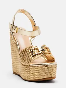 Women's Siena Platform Wedge Shoes - Gold High Heels, Classy Elegant Women's Shoes, Stylish Fashion Footwear