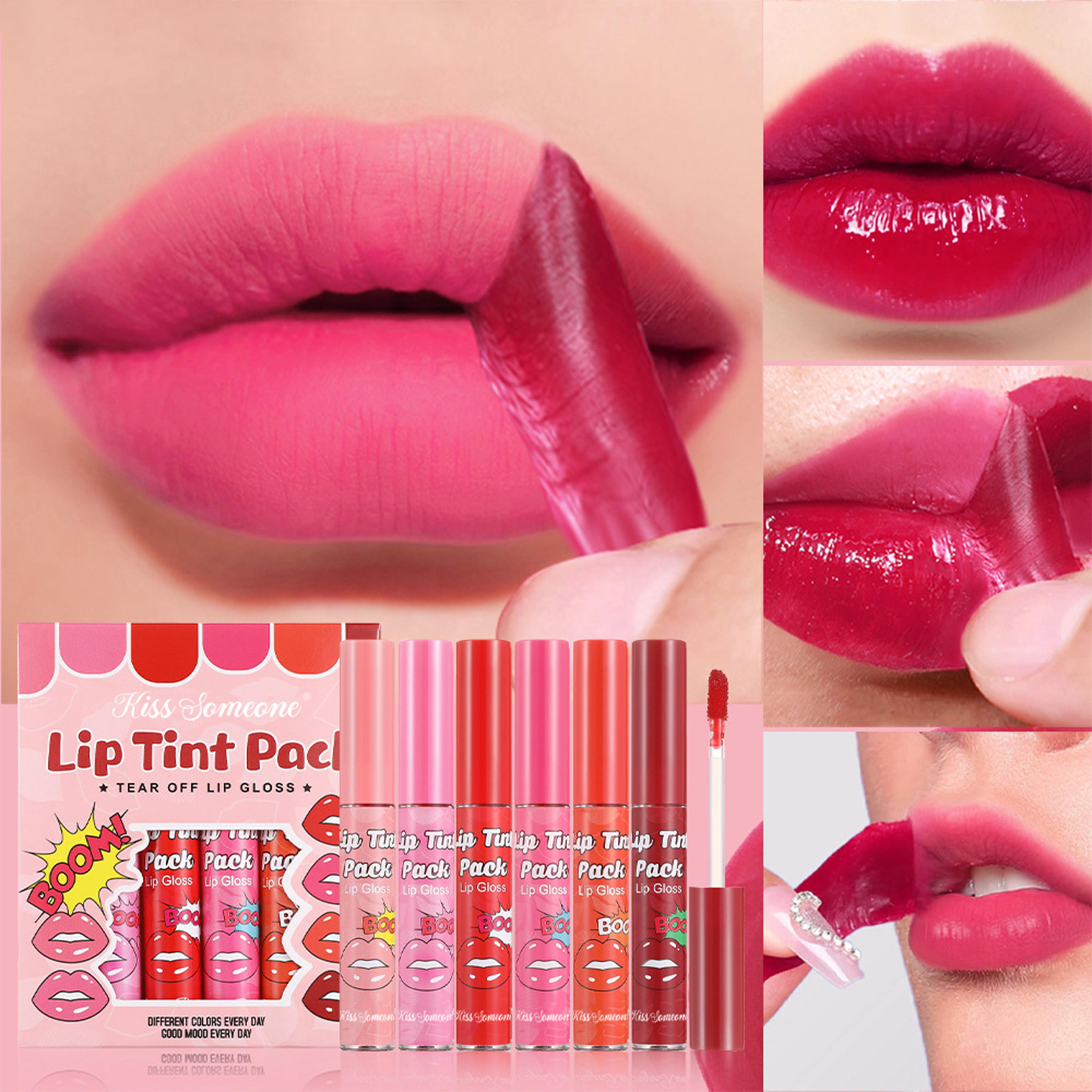 6-piece peel-off lip tint set: long-lasting lip dye, waterproof color that doesn’t transfer, non-transfer lip glaze, gel lip gloss, peel-off lip mask, lip staining liquid, moisturizing tinted lip tint, everyday makeup gift box 6-piece peel-off lip tint set: long-lasting lip dye, waterproof color that doesn’t transfer, non-transfer lip glaze, gel lip gloss, peel-off lip mask, lip staining liquid, moisturizing tinted lip tint, everyday makeup gift box