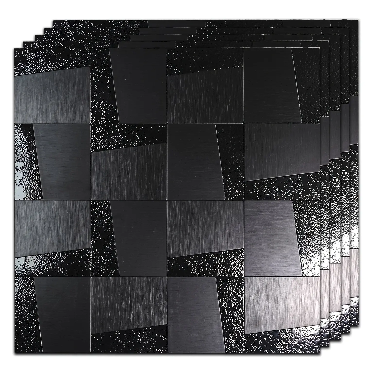10-piece Metal Mosaic Wall Stickers, Waterproof And Moisture-proof, Fireproof AndHigh-temperature Resistant, lt Can Be Used In A Variety Of Scenarios, Such AsBedrooms, Kitchens, And Bathrooms, The Back Comes With  Glue, Which Can BeCut Freely