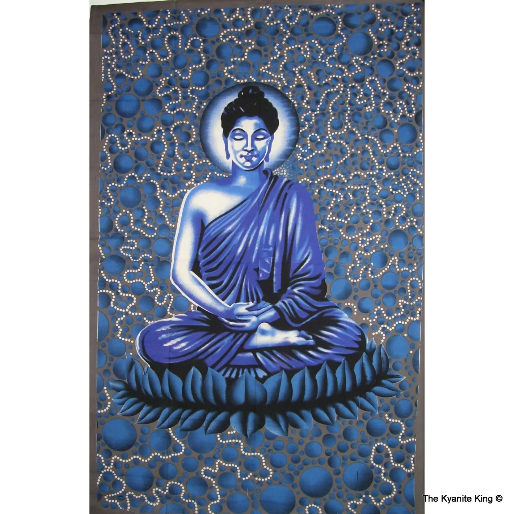 Blue Meditating Buddha Tapestry Medium Size 58x82