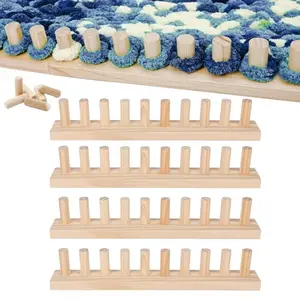 4pcs 62in Oversized Wood Weaving Frame - Adjustable Height-Width, Beginner-Friendly Wool Yarn Processing Kit, Thick Knitting for Blankets-Scarves, Compact Storage, Travel-Home Decoration Use