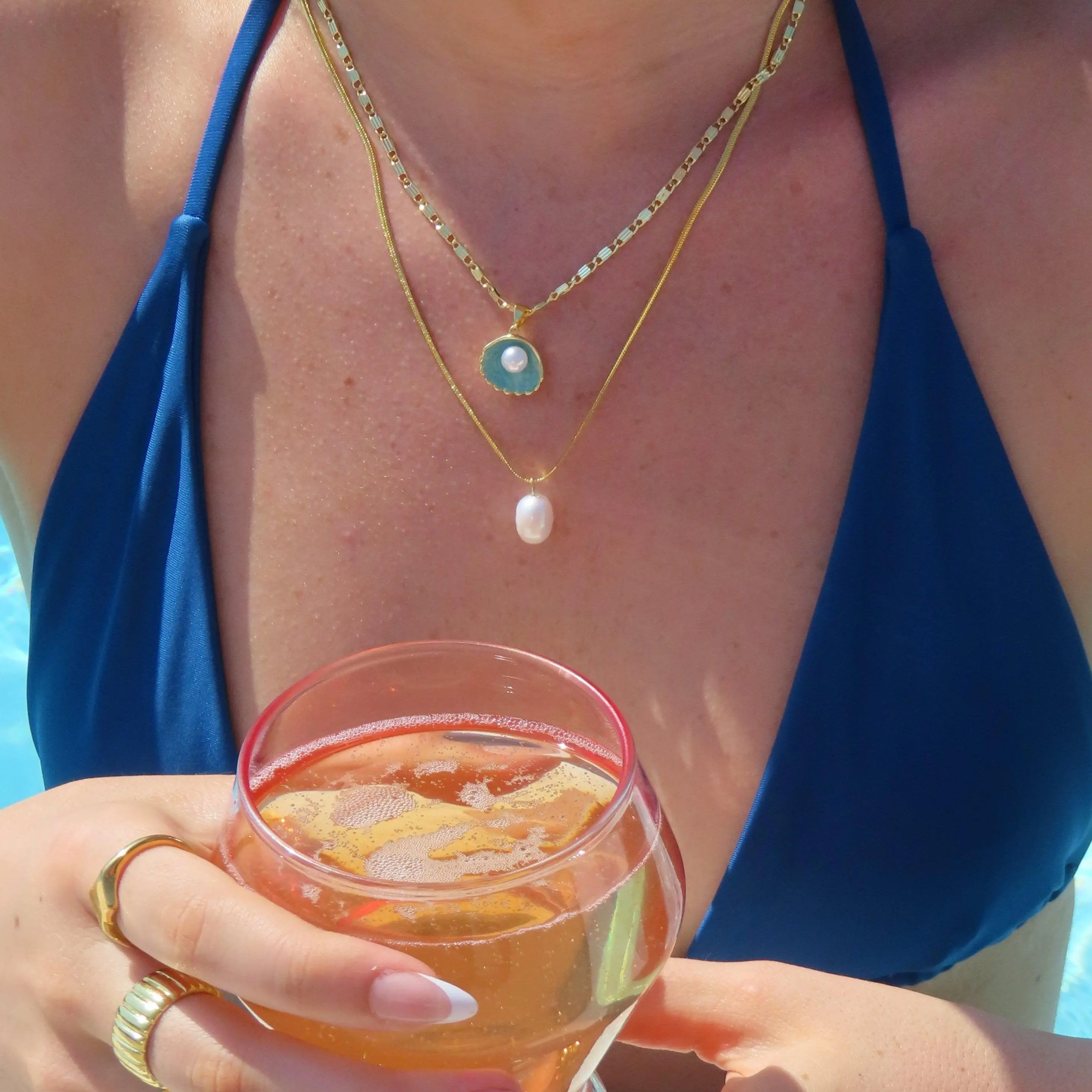 EVRY JEWELS Gold or Silver Plated Stainless Steel Women's Hypoallergenic Meribella Necklace