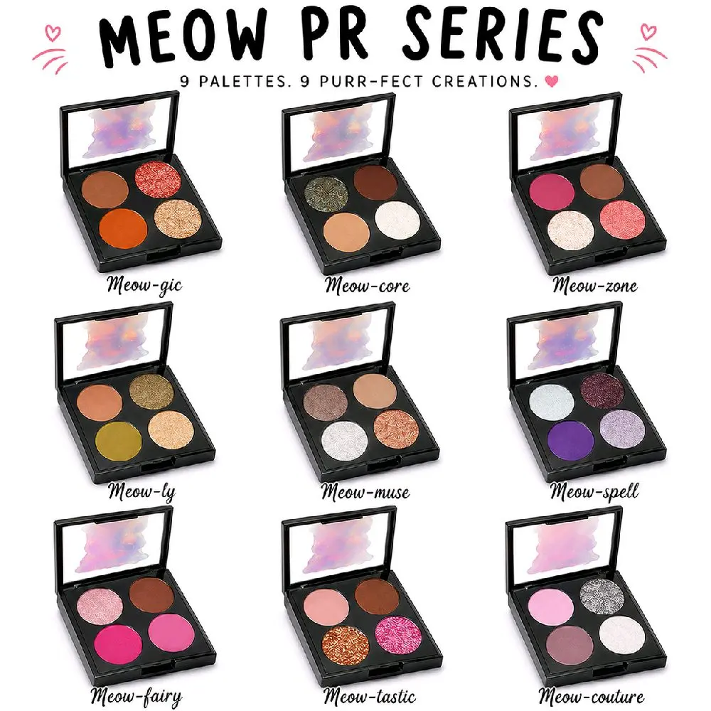 MEOW Quad PRE-DESIGNED Eyeshadow Palettes (By The PR Team)