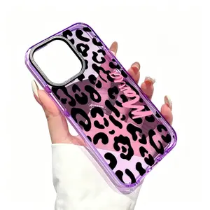 Phone Case for iPhone 17 16 Plus 15 Pro Max 14 13 12 11 Leopard Mama Pattern Non-Yellowing Shockproof Soft Silicone Transparent Cover iPhone case