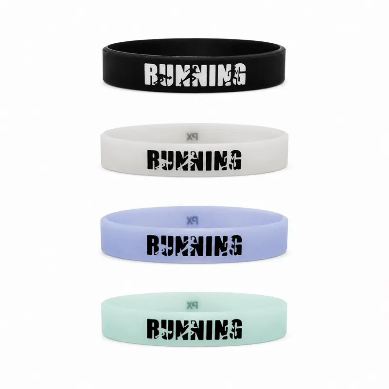 Pulex Motivational Running Wristbands for Men Women & Teens Unisex Adult Bands 190mm 12mm Multiple Colors