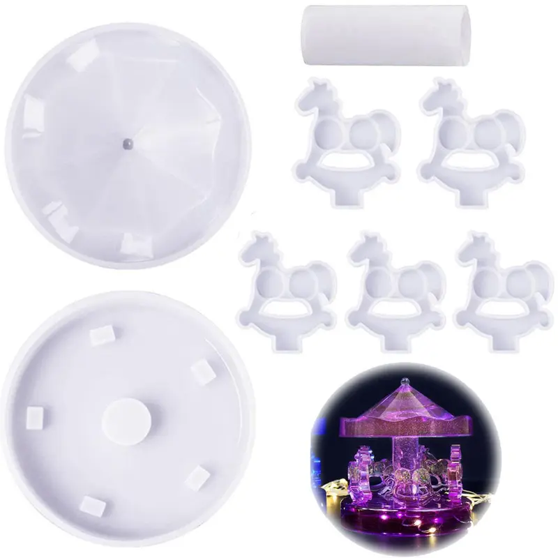 Rotating Horse Shaped Silicone Mold, DIY Resin Casting Mould, 1 Count DIY Resin Casting Craft for Home Decoration, Molding