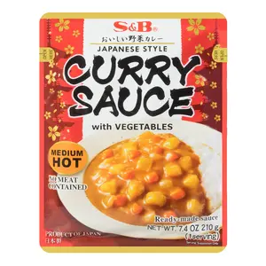 S&B Japanese Microwaveable Vegetable Curry Sauce Medium Spicy 7.4oz