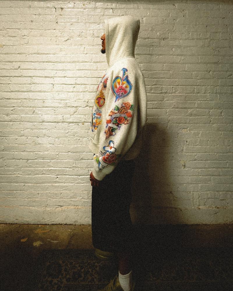 American retro gothic rock letter print hooded Harajuku loose fit versatile sportswear couple style sweatshirt