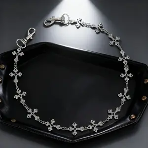European and American hip hop punk trousers men's high sense fashion personality dark spider metal chain waist chain cross-border jewelry