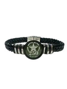 Limited Edition Army 250th Anniversary Bracelet | Made in the USA | Black Braided Leather | Officially Licensed