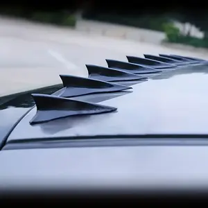 5-Pack Black Shark Fin Car Roof Spoiler-Fashion Carbon Fiber Bumper Guard, Enhanced Appearance Decoration