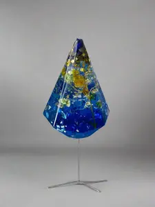 Handmade Blue Celestial Energy Resin Obelisk