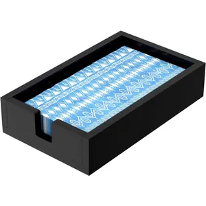 Acrylic Napkin Holder for Bathroom, Black Acrylic Guest Towel Holder, Bathroom Napkins Guest Disposable Holder, Hand Towel Tray for Kitchen, Parties, Weddings, Party, Hotel, Restaurant（Black）