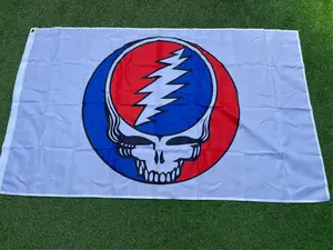 Grateful Dead Stealie Flag(white)