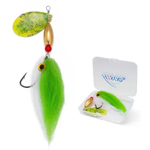 Pike Musky Walleye  Lure Spinnerbait with Feathered Hooks Rooster Tail   Spoon  Baits with Tackle Box