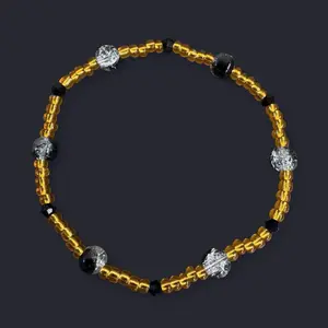 Black Gold Seed Bead Anklet