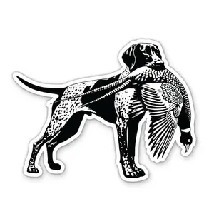 German Shorthaired Pointer Pheasant Hunting Decal, Large Waterproof Vinyl Sticker For Car, Laptop, Cooler, Or Wall, Bird Dog Hunting Decor For Outdoorsmen, Hunters, And Dog Lovers