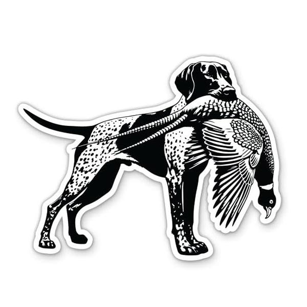 German Shorthaired Pointer Pheasant Hunting Decal, Large Waterproof Vinyl Sticker For Car, Laptop, Cooler, Or Wall, Bird Dog Hunting Decor For Outdoorsmen, Hunters, And Dog Lovers