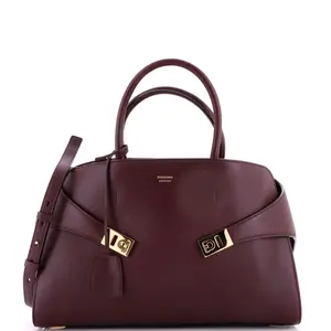 Pre-owned SALVATORE FERRAGAMO Leather Top Handle Bags Hug Top Handle Bag Large by Rebag