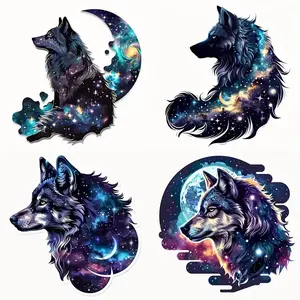 Wolf Pattern Car Sticker, Sticker For Cars, 2 Sets Creative Car Decal, Universal Car Exterior Decoration Accessories for Car, Laptop, Refrigerator, Luggage, Plastic Surface