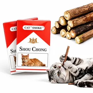 Natural Silvervine Cat Chew Sticks – 2 Packs (20 Sticks) Natural Matatabi Chew Toys for Cats & Kittens, Dental Care, Teeth Cleaning, Calm Anxiety, Aggressive Chewer Toy, Interactive Play Toys chewtoy