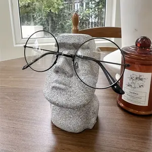 FloristryCraft – Moai Statue Glasses Stand – Quirky Resin Organizer for Sunglasses & Reading Glasses