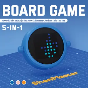 5-in-1 Electronic Handheld Game Console with Gomoku, Reversi & Tic-Tac-Toe - Portable Travel Board Game System with Reversible Screen, Strategy Learning for Kids & Adults 3+, Educational Memory & Spatial Skills Development