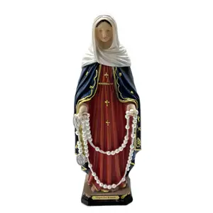 Virgen del Rosario, 12 pulgadas, hecha de resina bendecida Religious