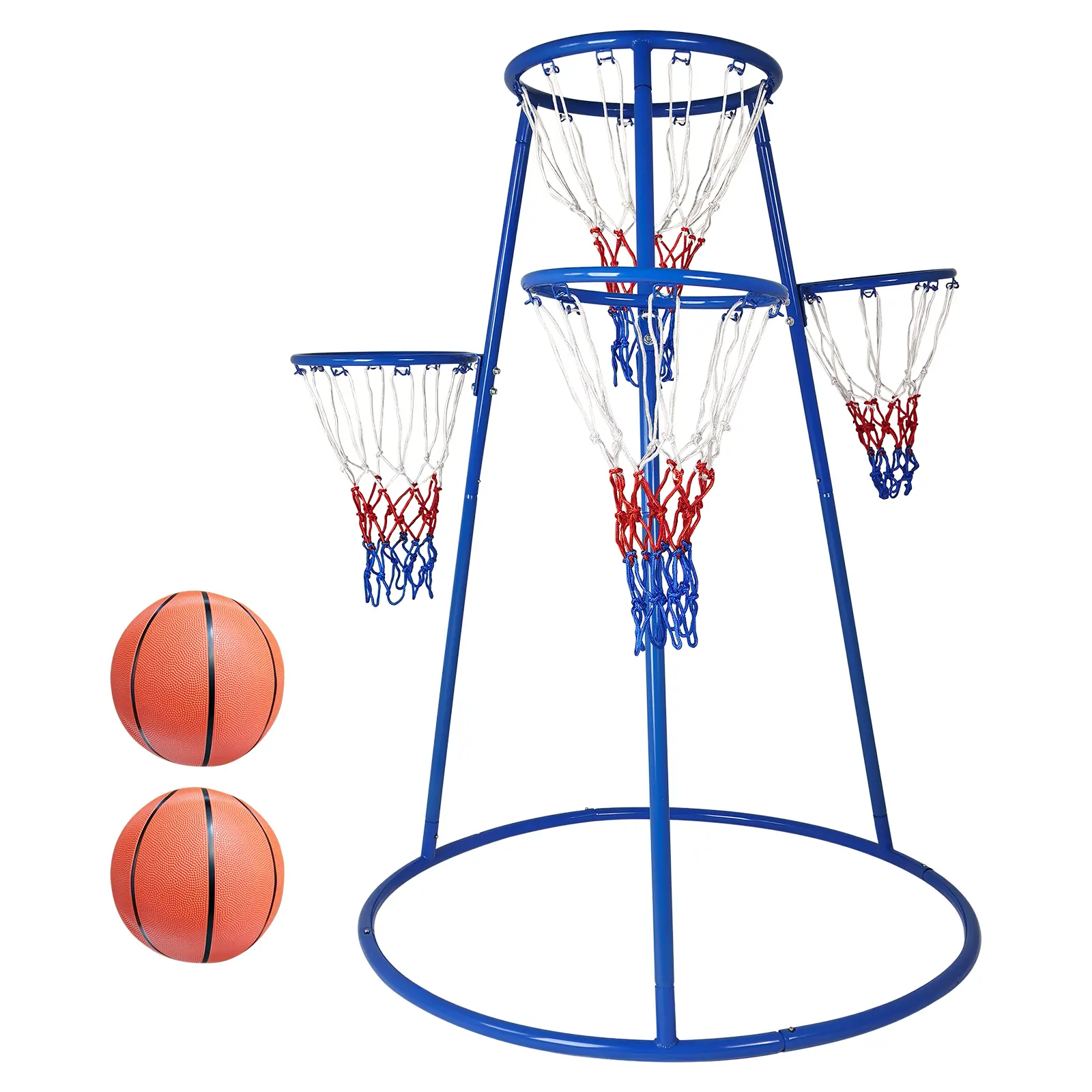 4-Hoop Basketball Set for Toddlers, Indoor & Outdoor Play, Preschool Sports Toy for Ages 3+, Includes 4 Basketballs & Air Pump, Fun Shooting Game for Kids mat easy clean metal garage all-weather wicker 5-blade manual walk-behind lawn mower mixed brown
