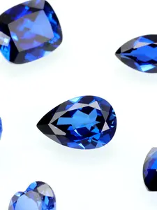 4-13mm Pear Cut Synthetic Blue Sapphire Gemstone, Ideal for Earrings Rings Studs Jewelry Making DIY Accessories