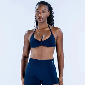 (New Colors) Dfyne Impact Strappy Bra - High Stretch Twill Knit, Removable Pads, Firm Fit, Gym Wear