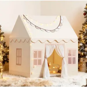 Indoor Play Tent Tassel Garland Star Lights Playhouse