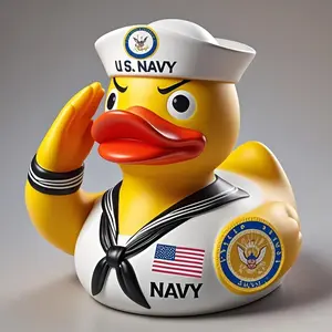 Unusual Navy Duck Resin Craft Statue, Home Decor Ornament for Living Room, Desktop, Bedroom, Unique Figurine Sculpture, Collectible Figurine