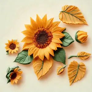 Sunflower Silicone Mold, 3D Texture Easy Demolding, for Chocolate Fondant, Cake Decoration Baking DIY Tool, Crafts