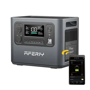 AFERIY P210 Portable Power Station - 2400W Output, 2048Wh Capacity, LiFePO4 Battery with 4000+ Cycles | 16 Ports, 4 Charging Ways (AC/Solar/Car), 2H Fast Charge, Bluetooth App Control, 7-Year Warranty!