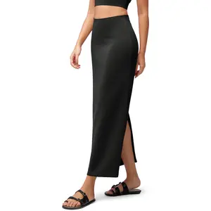 Maxi Skirt for Women, Back Slit High Waist Casual Long Pencil Skirts