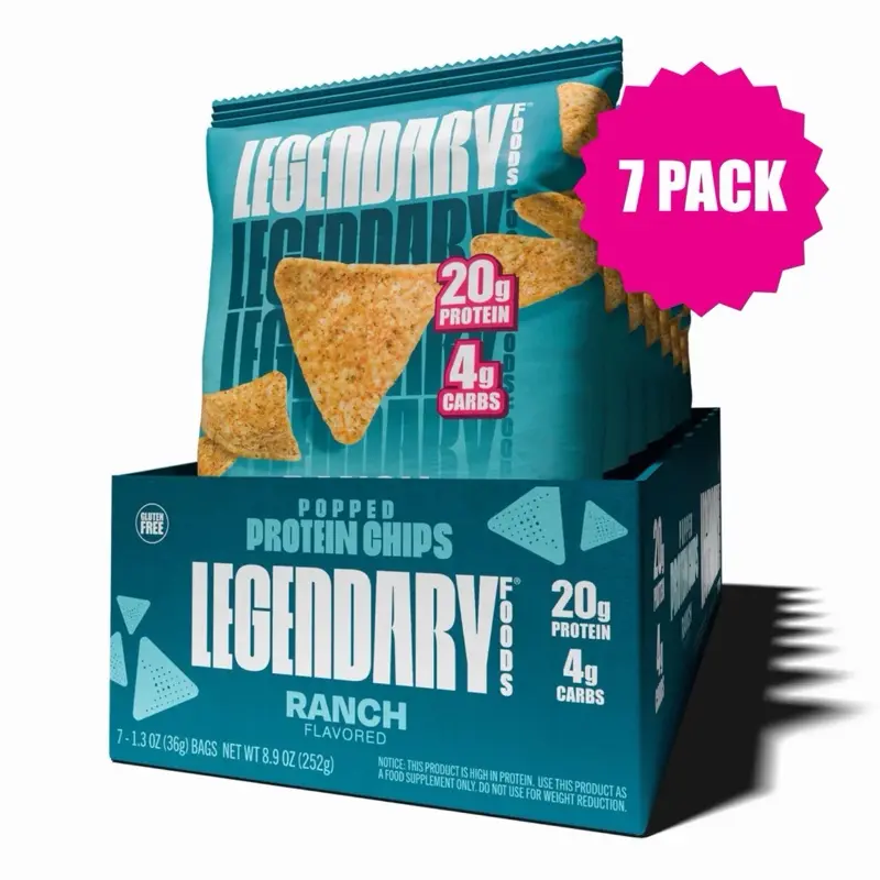 Ranch Popped Protein Chips Snack Crispy - High Protein Snack - 7 pack