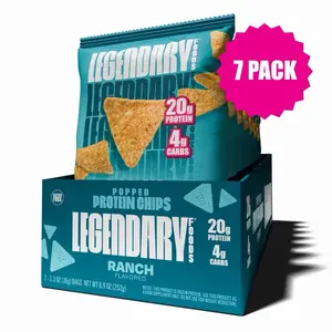 Ranch Popped Protein Chips Snack Crispy - High Protein Snack - 7 pack