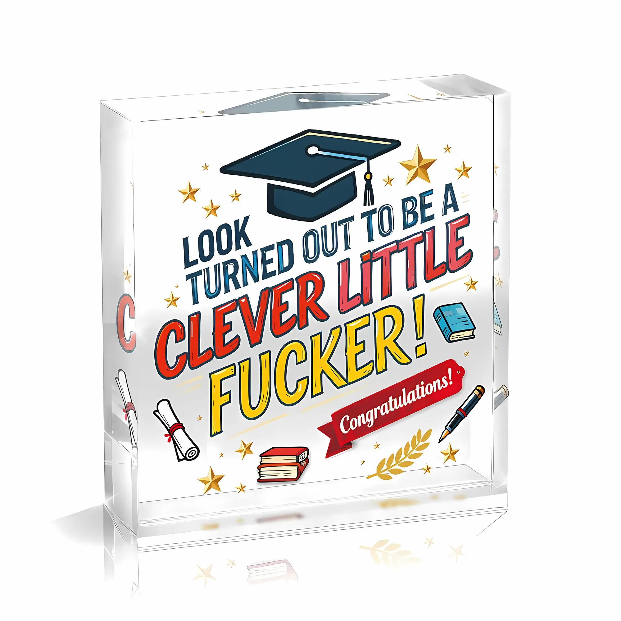 Funny Graduation Gift Acrylic Plaque, Clear Mini Desk Decor, Room Decor, Graduation Party Supplies, Home Decor, Office Decor, 2026