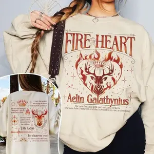 [Sale Up To 50%] Fireheart TOG Fan Merch Sweatshirt, Aelin Galathynius Fireheart Shirt, To Whatever End Tee, Bookish Gift, Fantasy Apparel, streetwear graphic tee