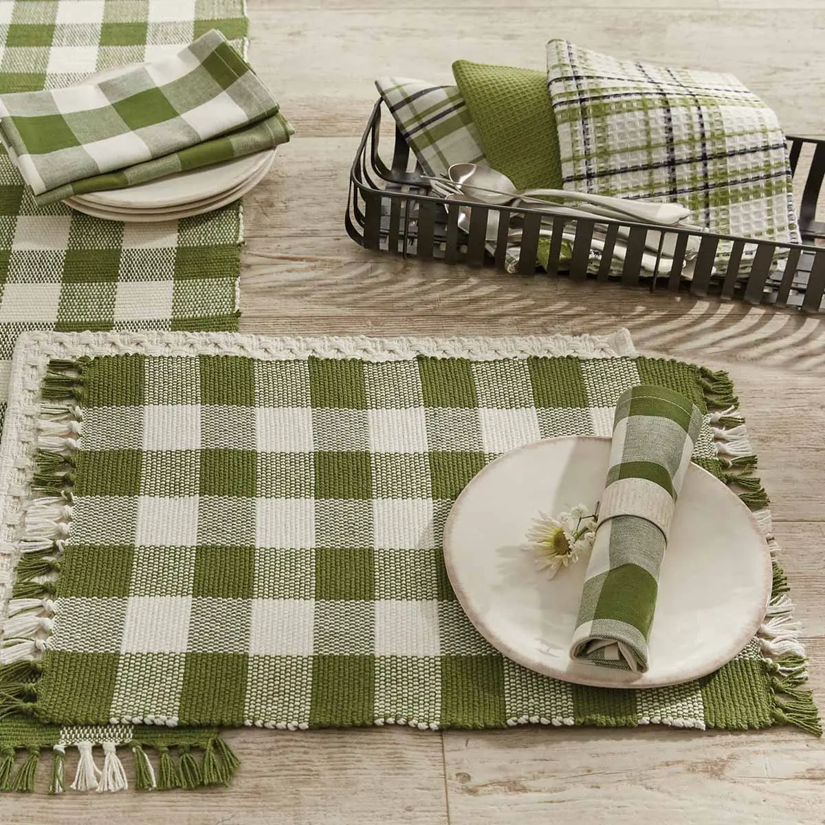 Buffalo Sage Check Yarn Placemats