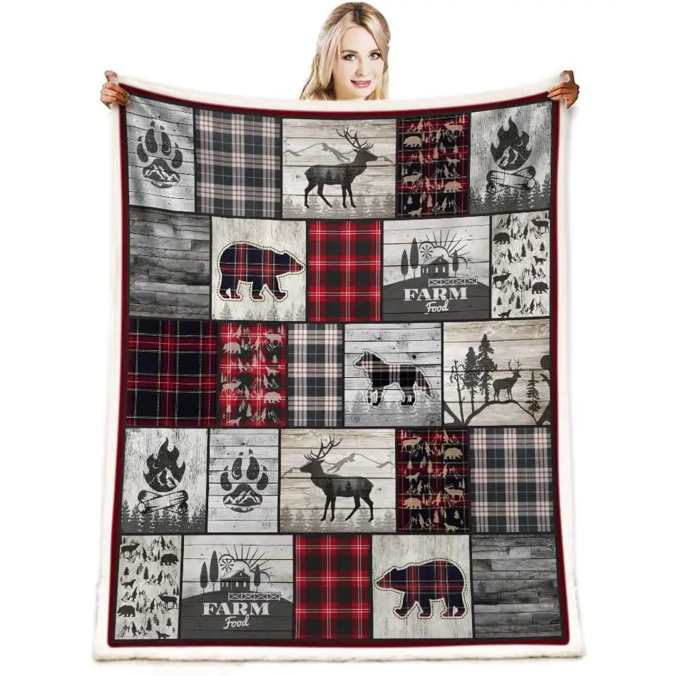 and  Throw Blanket Rustic Cabin Decor Woodland Blanket  Christmas Blanket Gifts for Women Southwestern  Decor for Couch Bed Livingroom