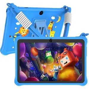 7 inch Tablet with Lanyard, 32GB Toddler Tablet Android 13 with WiFi, Dual Camera, Education, Games, Software Pre-Installed, Parental Control, Blue