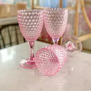 pink diamond cut {acrylic} wine glass pink diamond cut {acrylic} wine glass